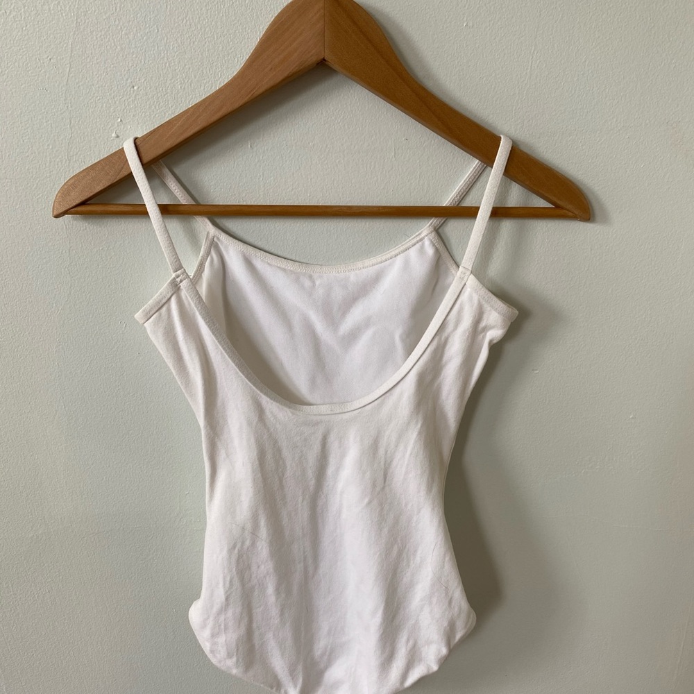Thin strap cotton leotard